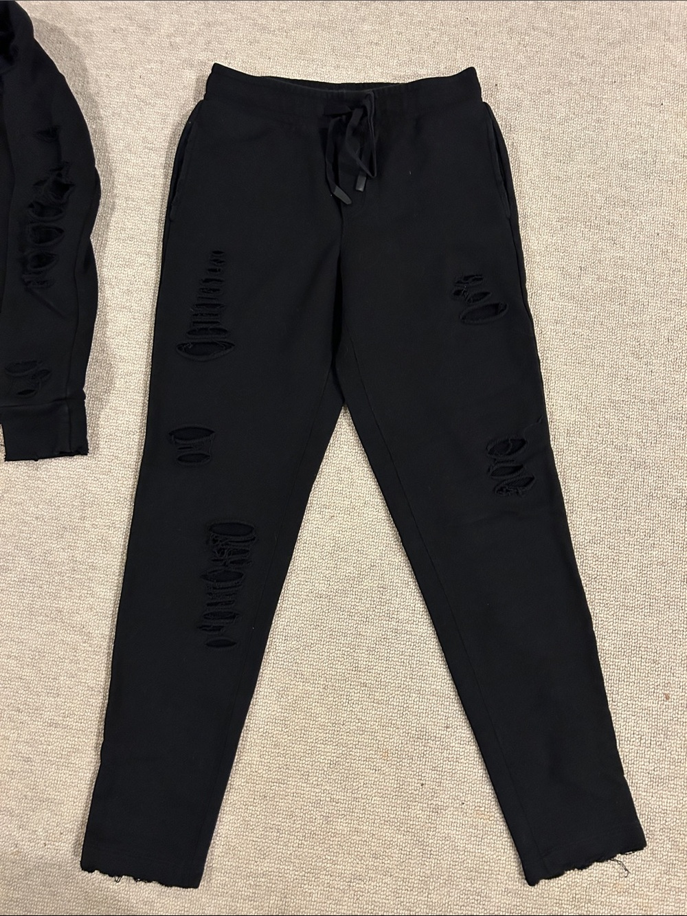ALO Yoga Black Distressed Jogger Pants